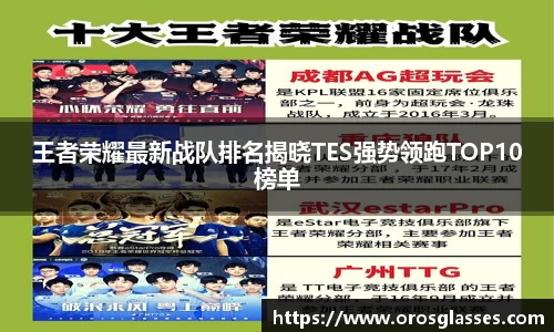 王者荣耀最新战队排名揭晓TES强势领跑TOP10榜单